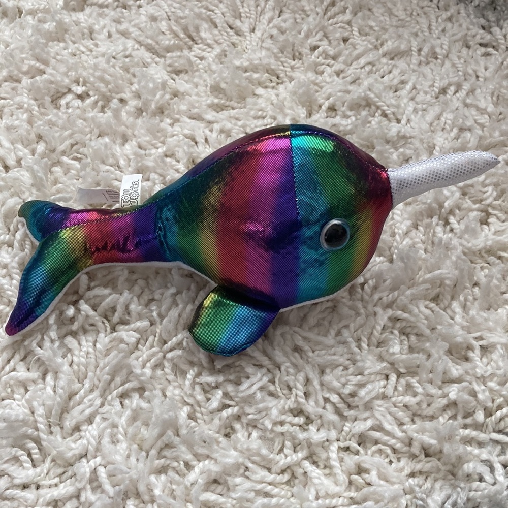 Toy Works Narwhal Rainbow Shimmer Stuffed Animal